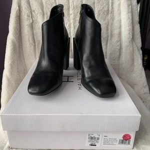 H by Halston leather ankle boots
